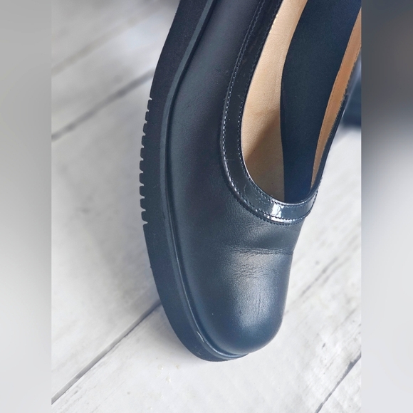 Salvatore Ferragamo Black Leather Slip on Loafers Luxury Wedges Round Toe - Picture 16 of 16